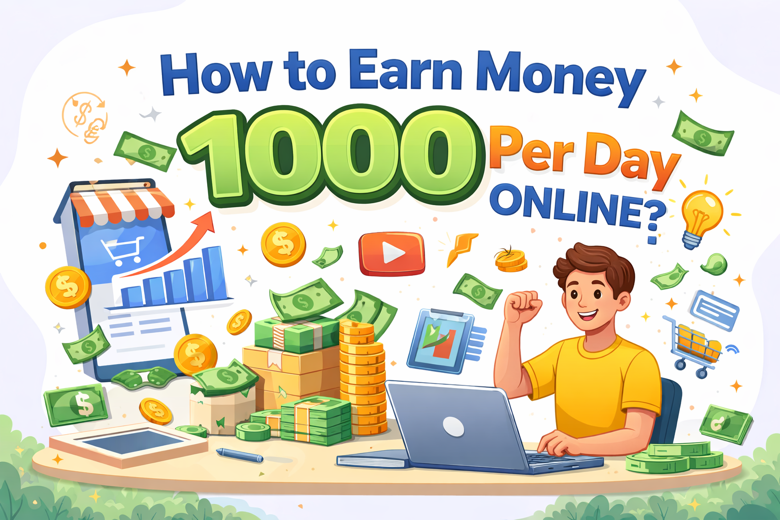 How to earn money 1000 per day online?